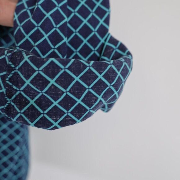 New York & Company 7th Avenue Collared Button Front Shirt Top Large Blue Teal - Picture 5 of 12